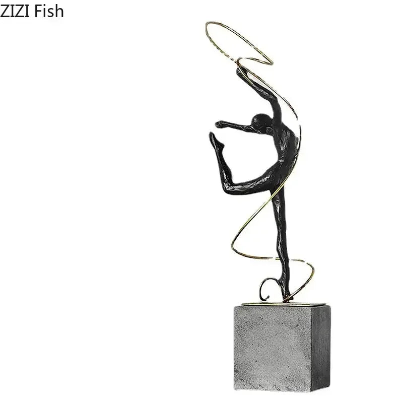 Afralia™ Gymnast Figures Statue Resin Sculpture Room Decor Abstract Athlete Aesthetics