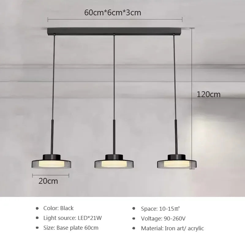 Afralia™ LED Iron Acrylic Pendant: Modern French Style Indoor Light for Bedroom & Living Room