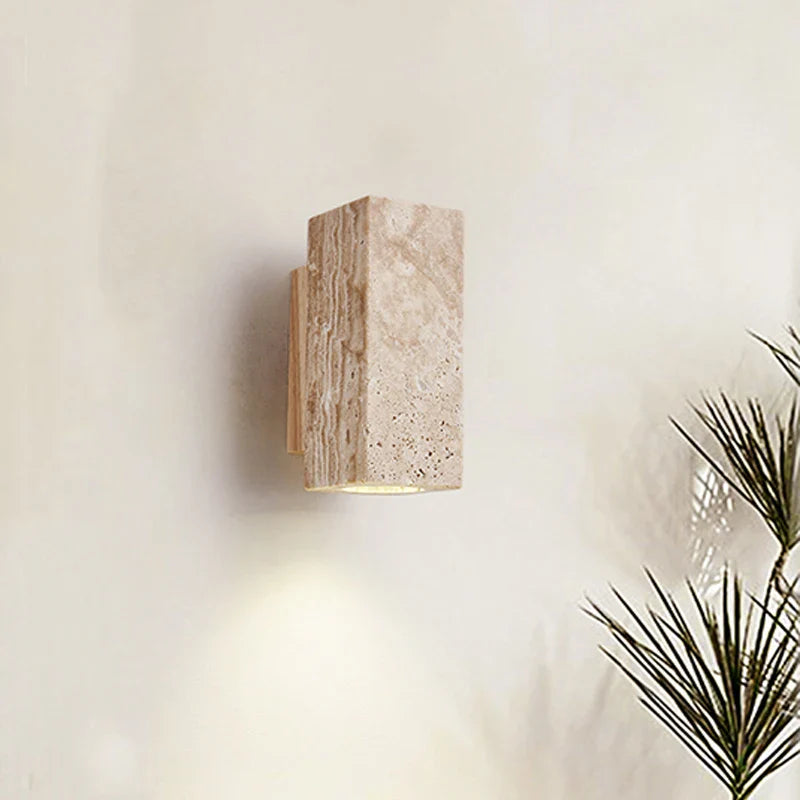 Afralia™ Yellow Stone LED Wall Sconce for Home Decor Lighting