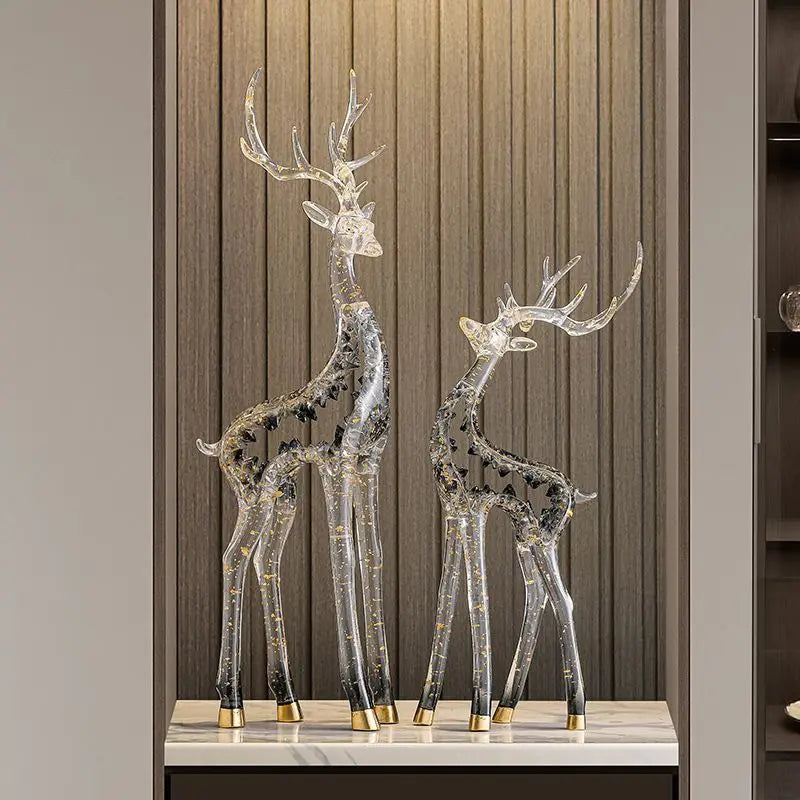Afralia™ Hollow Deer Decoration Modern Art Crafts for Living Room Wine Cabinet