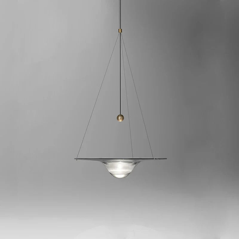 Afralia™ Clear Glass Disk LED Pendant Light - Modern Luxury Restaurant Ceiling Fixture