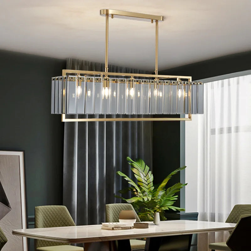 Afralia™ Glass Restaurant Chandelier: Modern Luxury Led Lighting Fixture for Living Room Home Decor