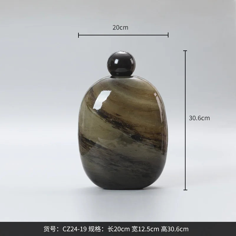 Afralia™ Oval Glass Vase for Home Decoration and Floral Arrangement