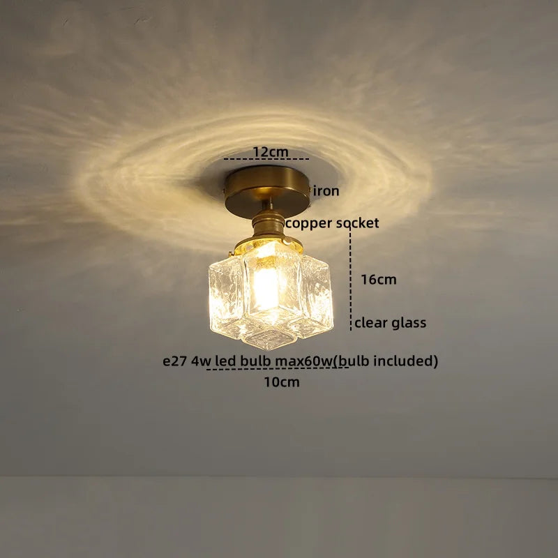 Afralia™ Copper Glass LED Ceiling Light: Nordic Modern Living Room Home Lighting