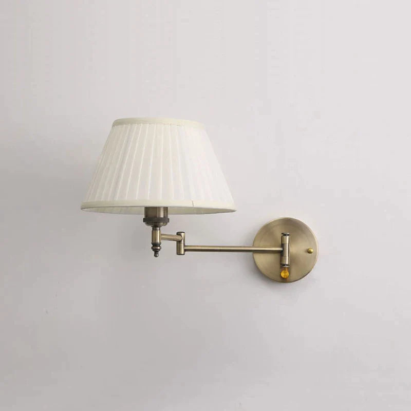 Afralia™ Telescopic Fabric Iron Wall Lamp - Creative Bedroom Bedside Study Reading Light