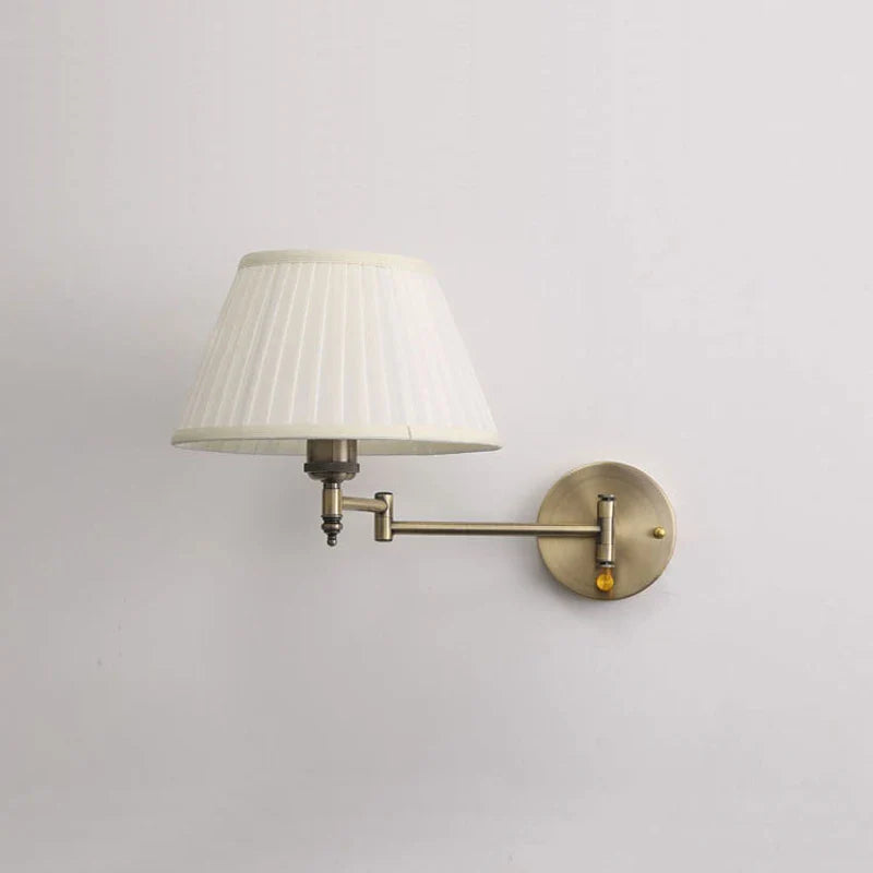 Afralia™ Telescopic Wall Lamp Fabric Iron Folding Arm Design for Bedroom and Study Lighting