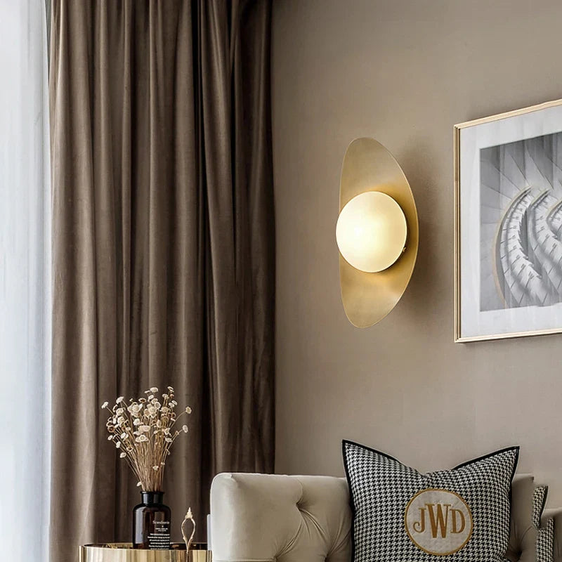 Afralia™ Luxury Yuanbao Iron Wall Lamp - Gold LED Light for Modern Spaces