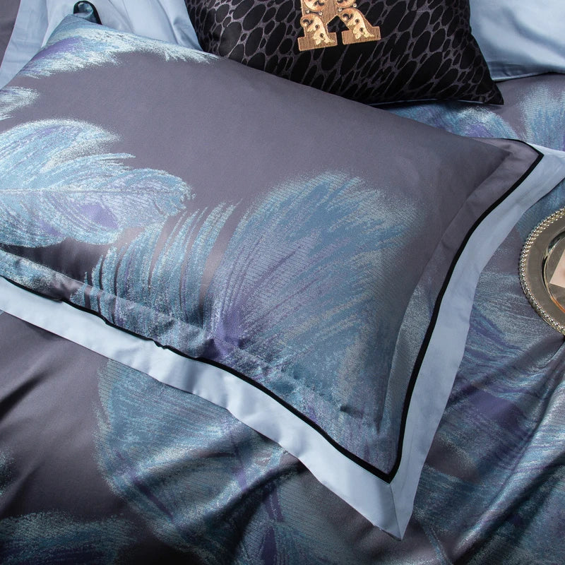 Afralia™ 1500TC Jacquard Egyptian Cotton Bedding Set: Queen King Linens, Duvet Cover, Sheets