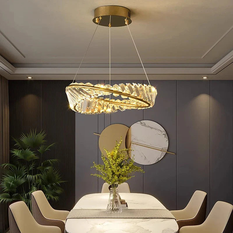 Afralia™ Crystal Chandelier: Modern Home Interior Lighting, Living & Dining Room Pendant Lights