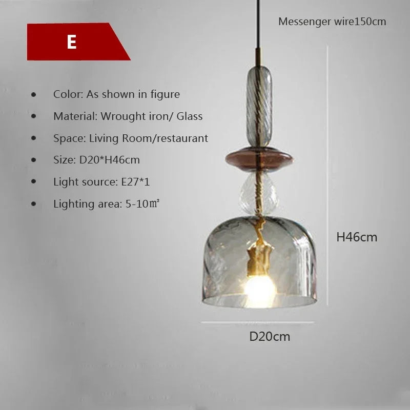 Afralia™ Candy Glass Chandelier Pendant Light for Dining and Living Room
