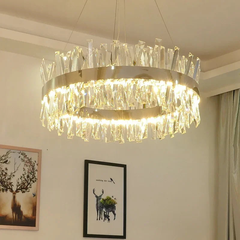 Afralia™ Luxury LED Crystal Chandelier for Living Room & Restaurant Décor