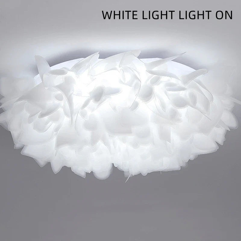 Afralia™ Flower Petal Chandelier: Modern Warm LED Ceiling Light for Living Room & Dining