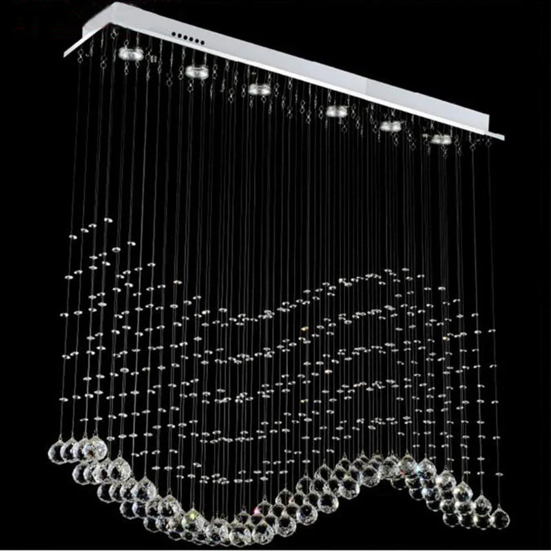 Afralia™ Crystal Pendant Lights: Luxury Modern Rectangle Hanging Lamps for Home Indoor Décor