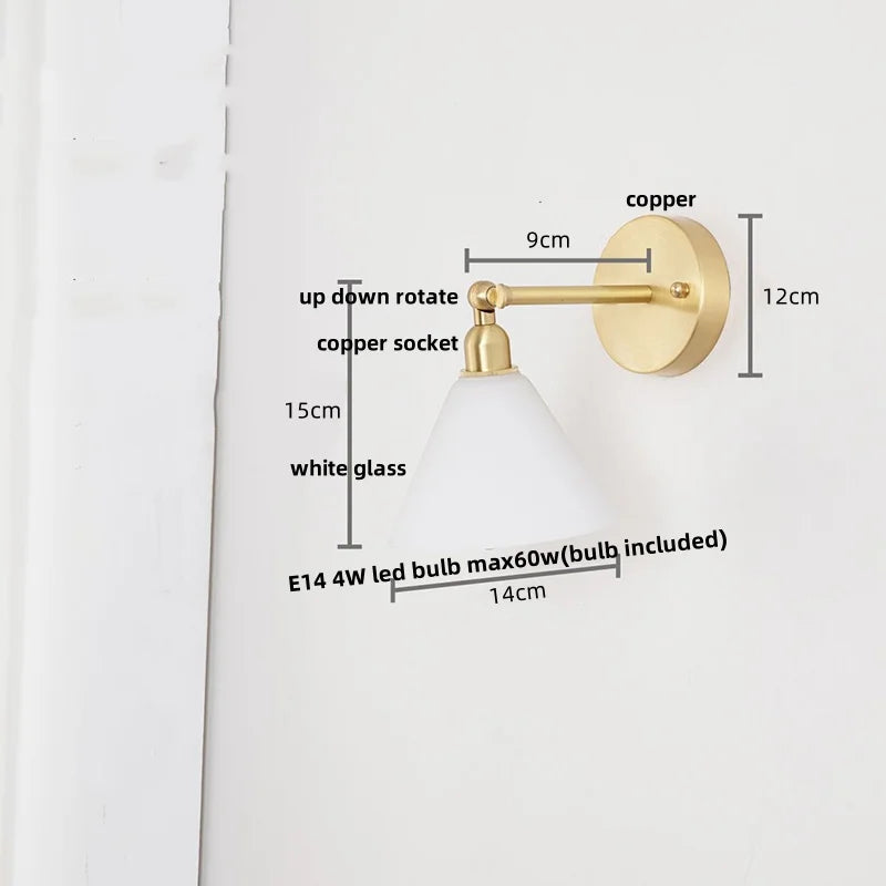 Afralia™ Clear Glass LED Wall Lights Pull Chain Switch Modern Bedside Lamp