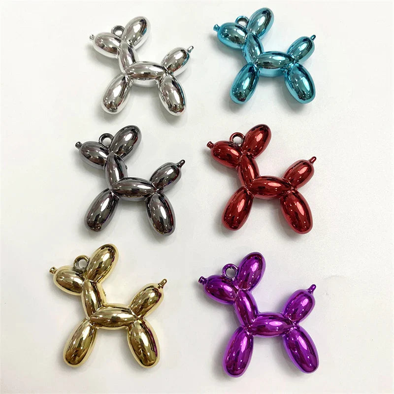 Afralia™ Mini Balloon Dog Charm Pendants for DIY Jewelry Making