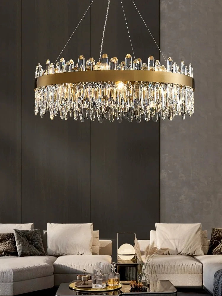 Afralia™ Crystal Chandelier LED Dining Room Light Gold Lustres