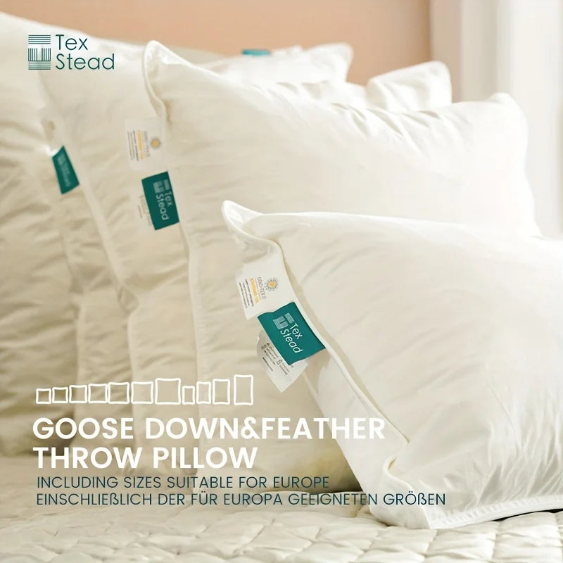 Afralia™ Goose Feather Insert Pillow - White, Bed & Couch Decorative Pillows