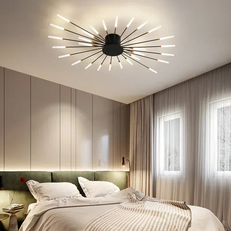 Afralia™ Nordic Gold Chandelier LED Ceiling Lights for Indoor Home Lighting