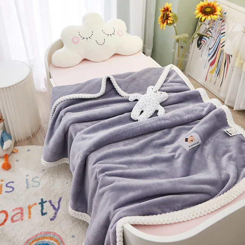 Afralia™ Kids Flannel Nap Blanket - Lightweight & Cozy Single Bed Cover