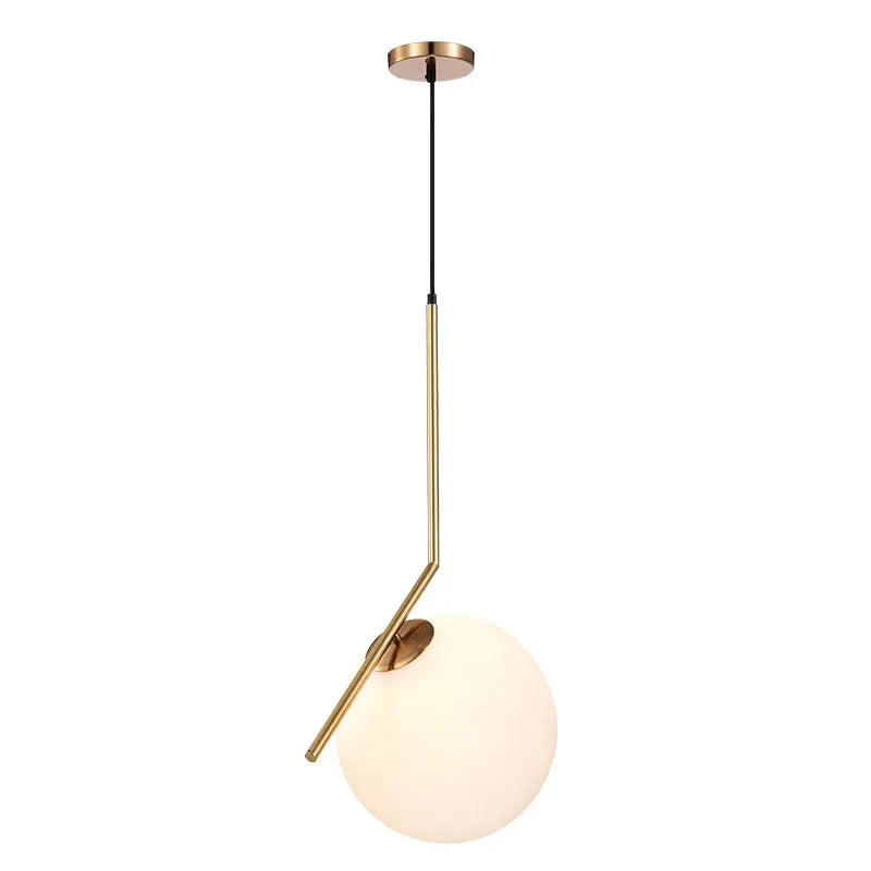 Afralia™ Glass Ball Pendant Light Fixture Iron Luminaire Chandelier