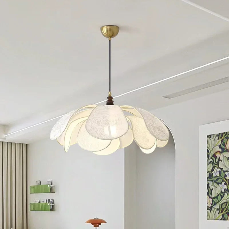 Afralia™ Nordic Creamy E27 LED Pendant Chandelier: French Bedroom Retro Dining Room Lamp