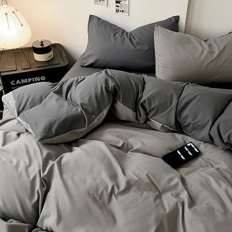 Afralia™ Cotton Bed Sets Comforter Cover Set with Corner Ties