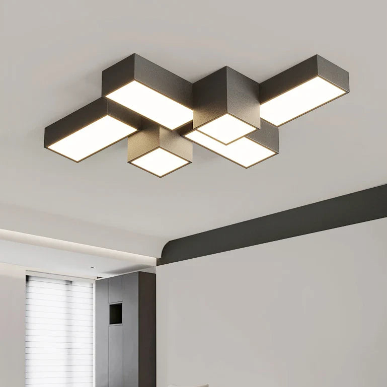 Afralia™ Modern Minimalist Square LED Ceiling Lamp Creative Geometry Light Home Decor Lighting