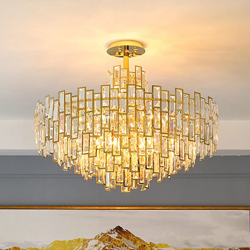 Afralia™ Crystal LED Round Ceiling Pendant Light for Luxury Dining Living Room