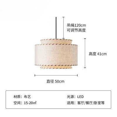 Fabric Pendant Lamp - Afralia™ Wabi Sabi Handmade Hanging Light for Home Decor