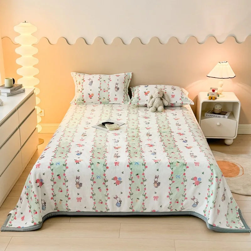 Afralia™ Cartoon Print Flannel Sofa Cover – Lightweight Plush Blanket for Adults