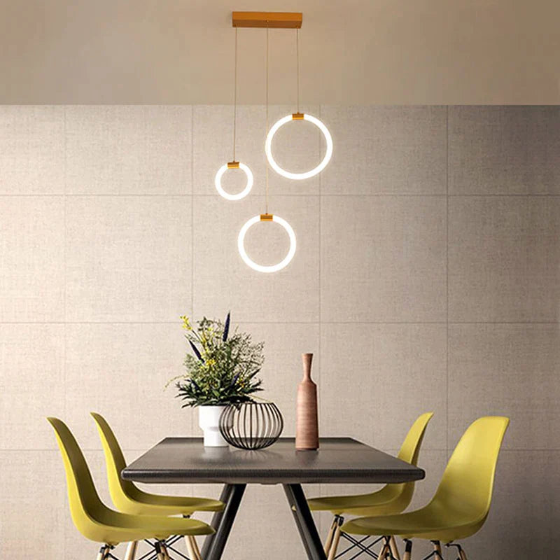 Afralia™ Nordic Circle Villa Chandelier | Modern Art Round Base Stair Kitchen Lighting