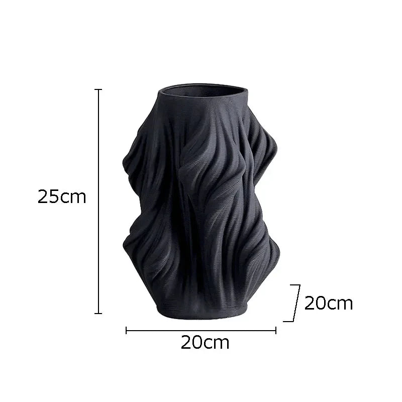 Afralia™ Ceramic Vase with Artificial Flowers for Desk Decoration and Room Aesthetics