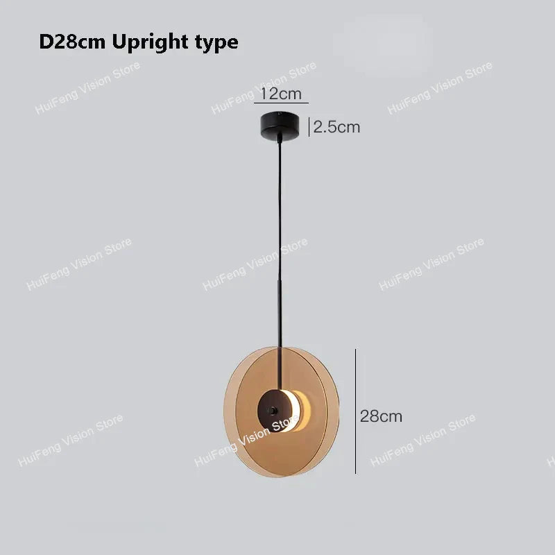 Afralia™ Nordic Glass Disc LED Pendant Lights for Bedroom, Dining, and Indoor Lighting