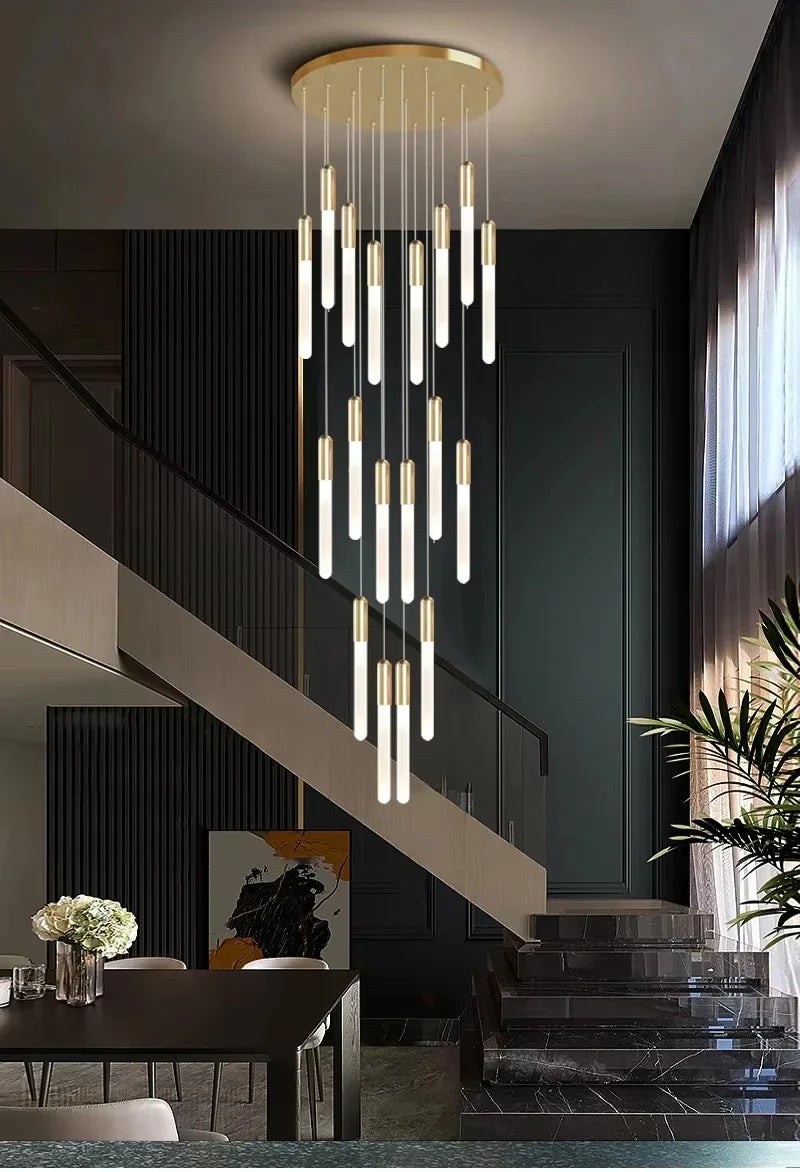 Afralia™ LED Chandelier: Modern Staircase & Kitchen Pendant Light for Home Decoration