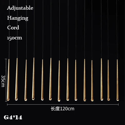 Afralia™ Gold Copper Chandelier for Living Room, Staircase, Foyer, Dining Room, Cafe, Bar