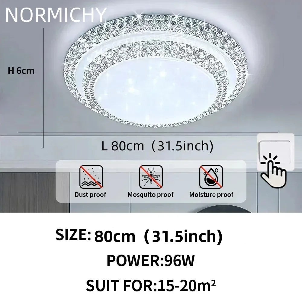 Afralia™ Diamond LED Ceiling Lamp White/Warm Light Modern Simple Design for Home Lighting