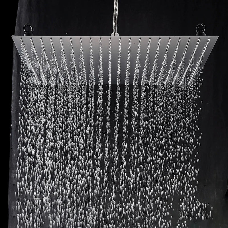 Afralia™ 20 Inch Square Stainless Steel Rainfall Shower Head - Luxury Chrome Finish