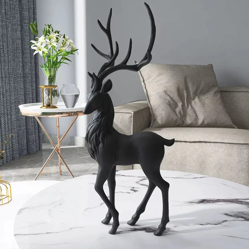Afralia™ Deer Sculpture: High-End Resin Elk Figurine for Luxury Home Decor