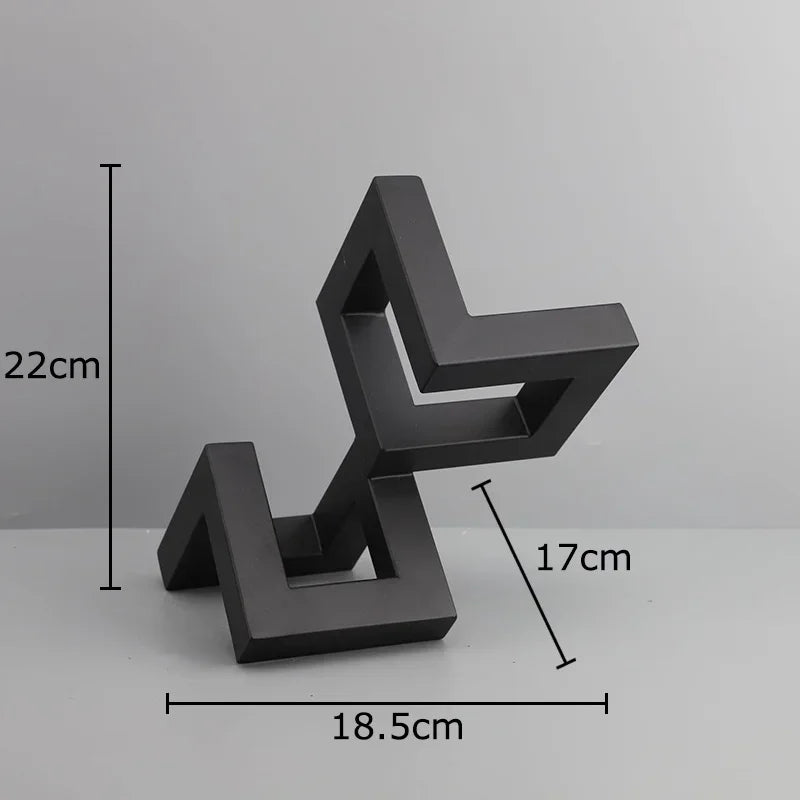 Afralia™ Geometric Metal Statue Desk Decoration Modern Sculpture Room Decor