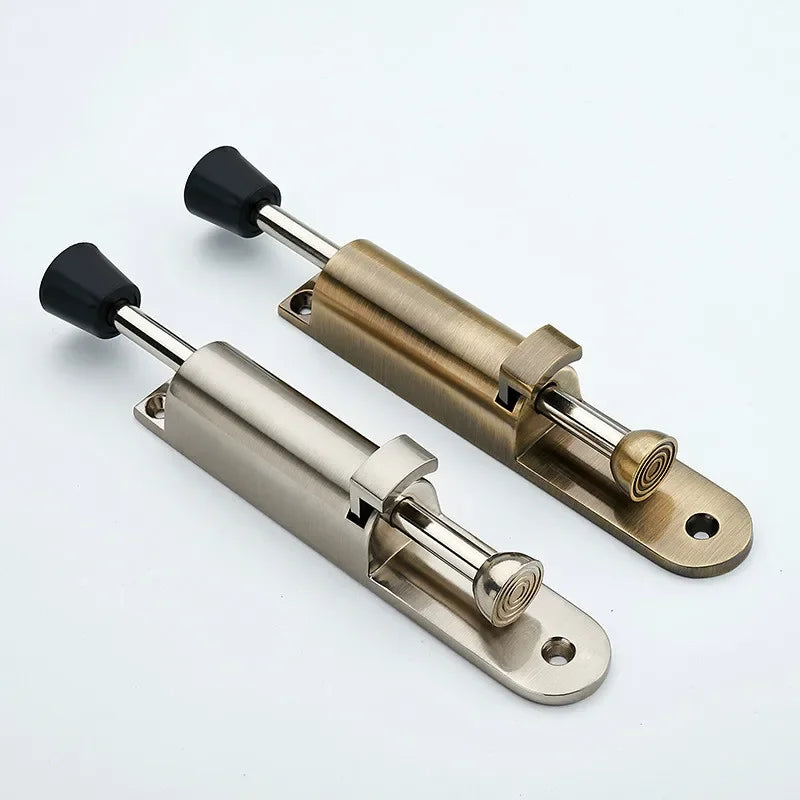 Afralia™ Stainless Steel Telescopic Door Stopper - Spring Loaded Step-On Holder