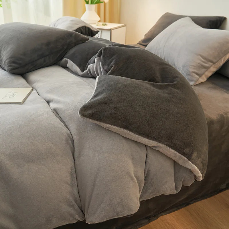 Afralia™ Milk Velvet Plush Comforter Cover for Autumn & Winter