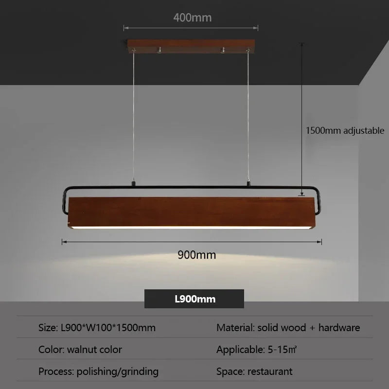 Afralia™ Solid Wood LED Chandelier for Modern Minimalist Home Decor