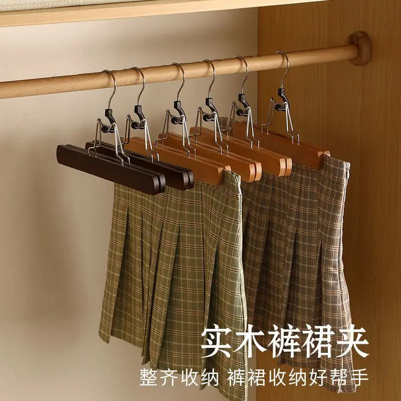 Afralia™ Woodiness Retro Color Pants Hanger High Quality Non-slip Wooden Hanger