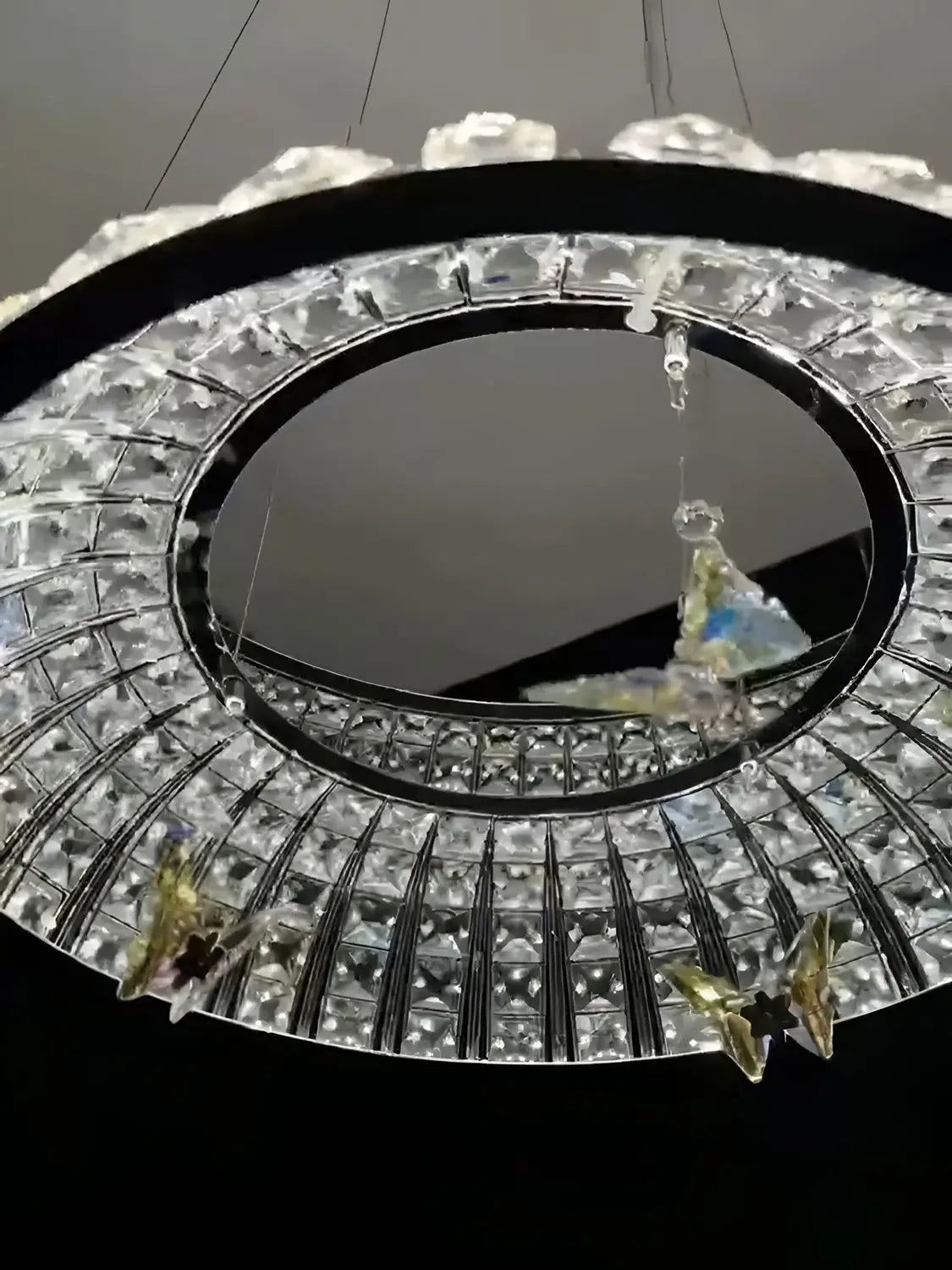 Afralia Crystal Butterfly Pendant Light: Italian Postmodern Luxury Lamp for Villa Duplex Building