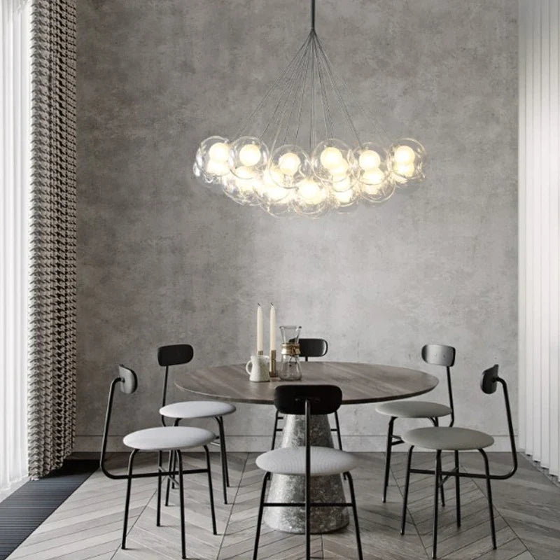 Nordic Glass Ball Pendant Lights - Afralia™ Chandeliers for Home Indoor Decor