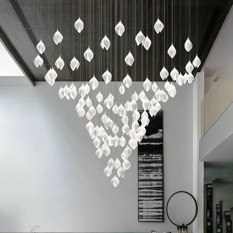 Afralia™ Petals G9 LED Pendant Light: Modern Ceramics Lustre for Hotel Lobby, Villa, Living Room, Stairs