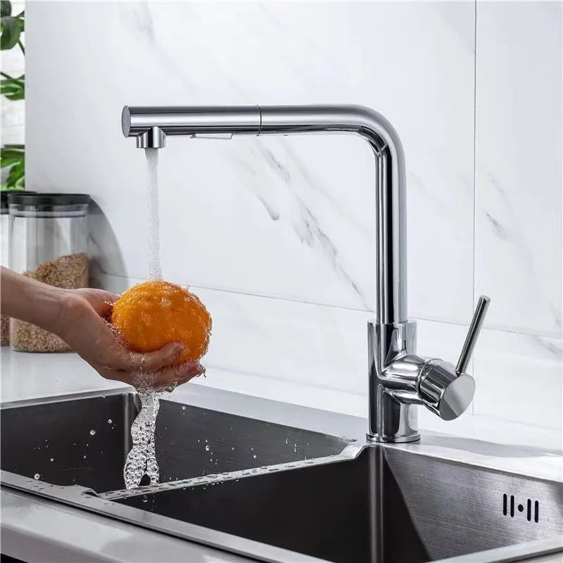 Afralia™ Stainless Steel Kitchen Faucet 360 Rotation Mixer Tap Hot Cold Water