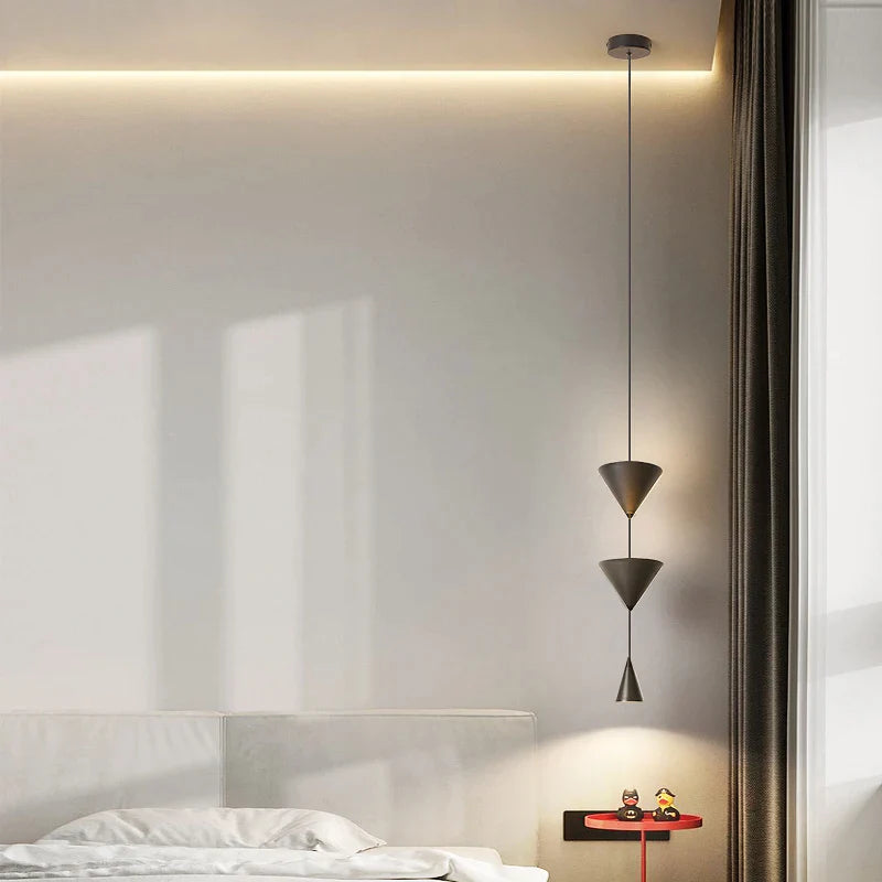 Afralia™ Minimalist Conical Pendant Light for Bedside, Restaurant, and Bar Counter