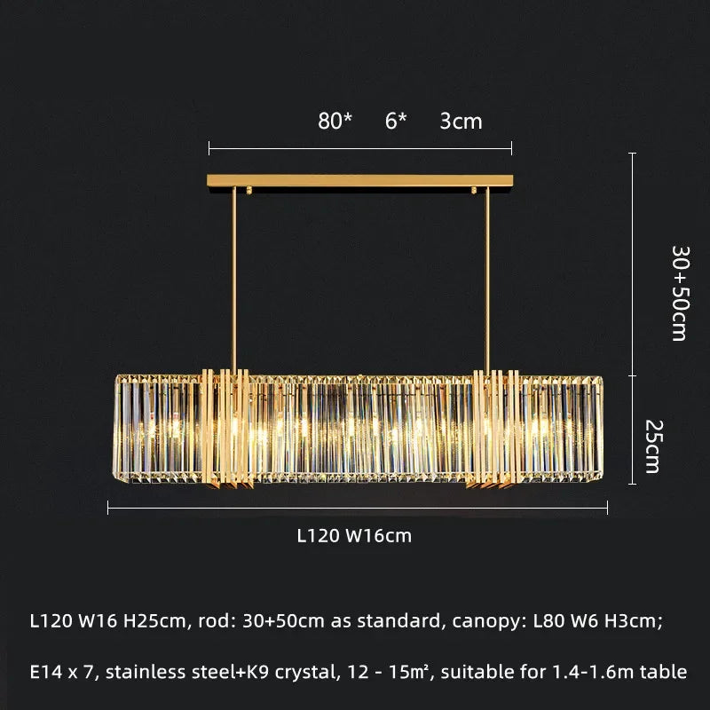 Afralia™ Luxe E14 LED Crystal Pendant Chandelier: Elegant Dining Room Lighting