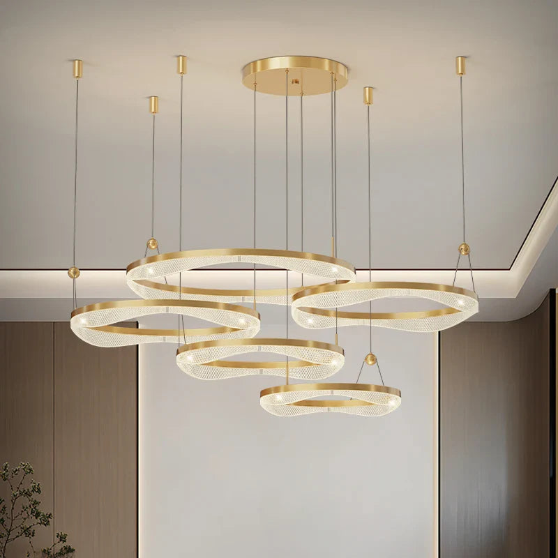Afralia™ LED Ring Pendant Chandelier for Living Room Bedroom and Dining Room